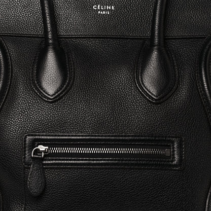 Celine Drummed Calfskin Medium Luggage Black 7 of 11