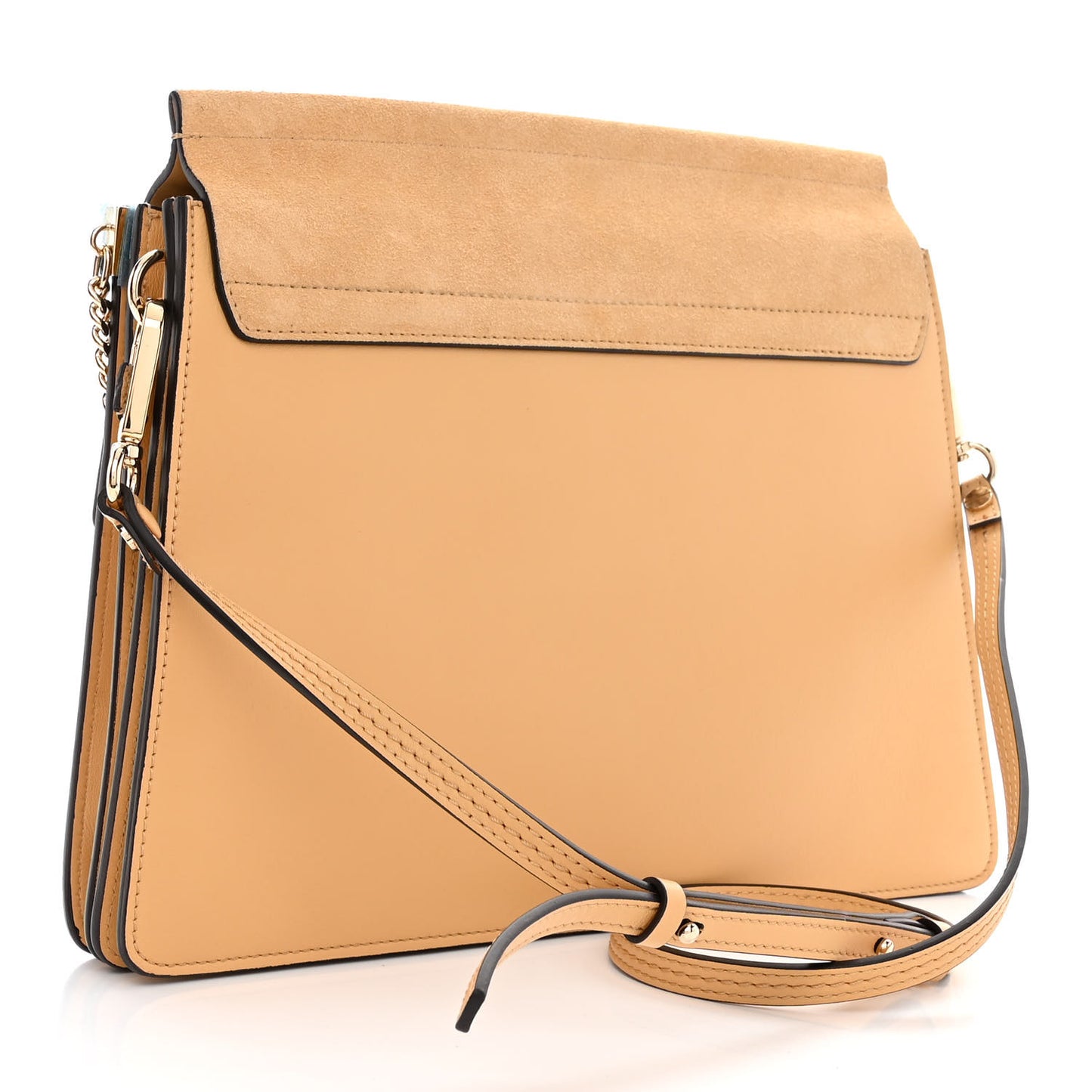 Suede Calfskin Medium Faye Shoulder Bag Misty Beige