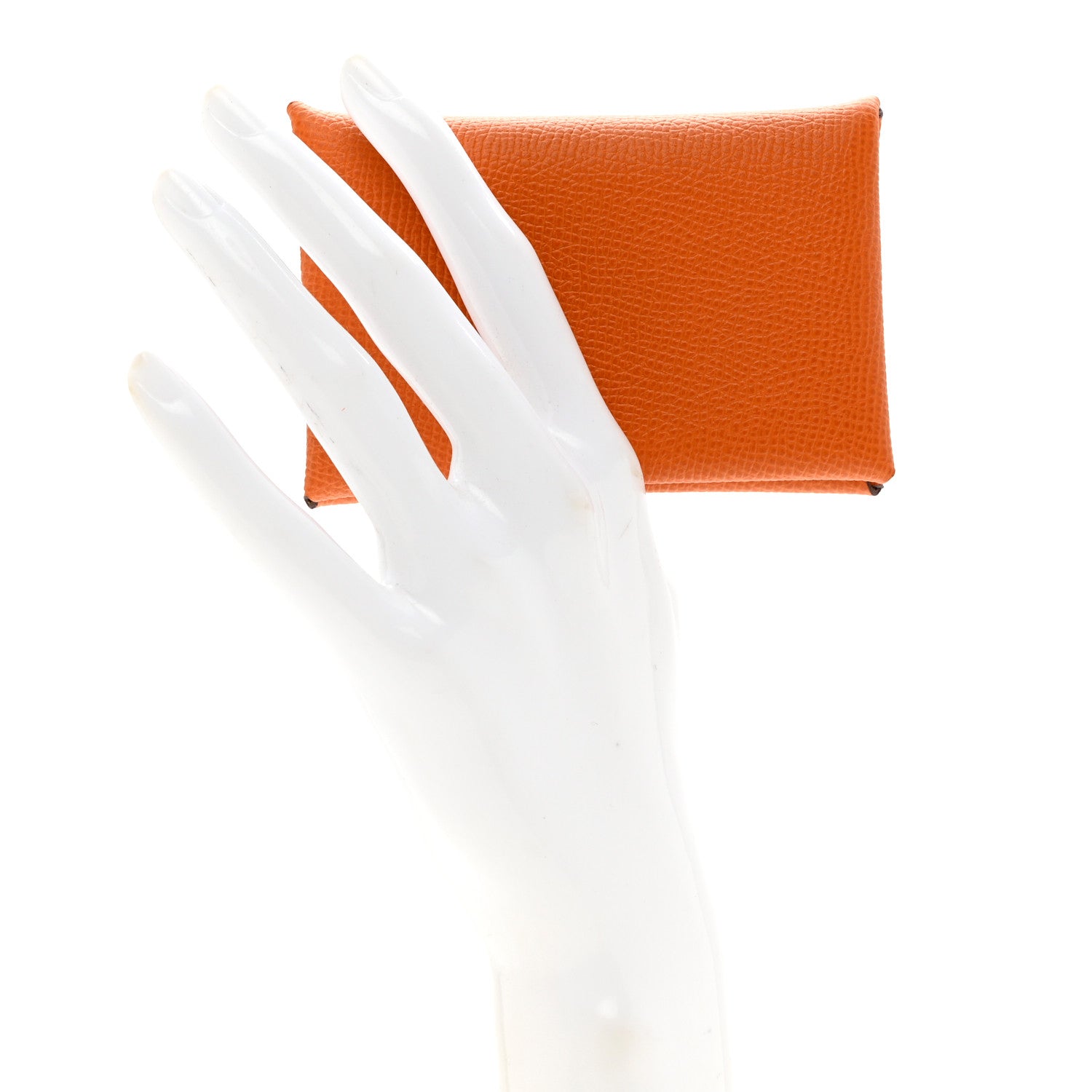 Hermes Epsom Verso Calvi Card Case Orange Lime 2 of 7