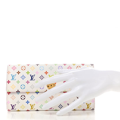 Louis Vuitton Monogram Multicolor Sarah Wallet White Litchi 2 of 8