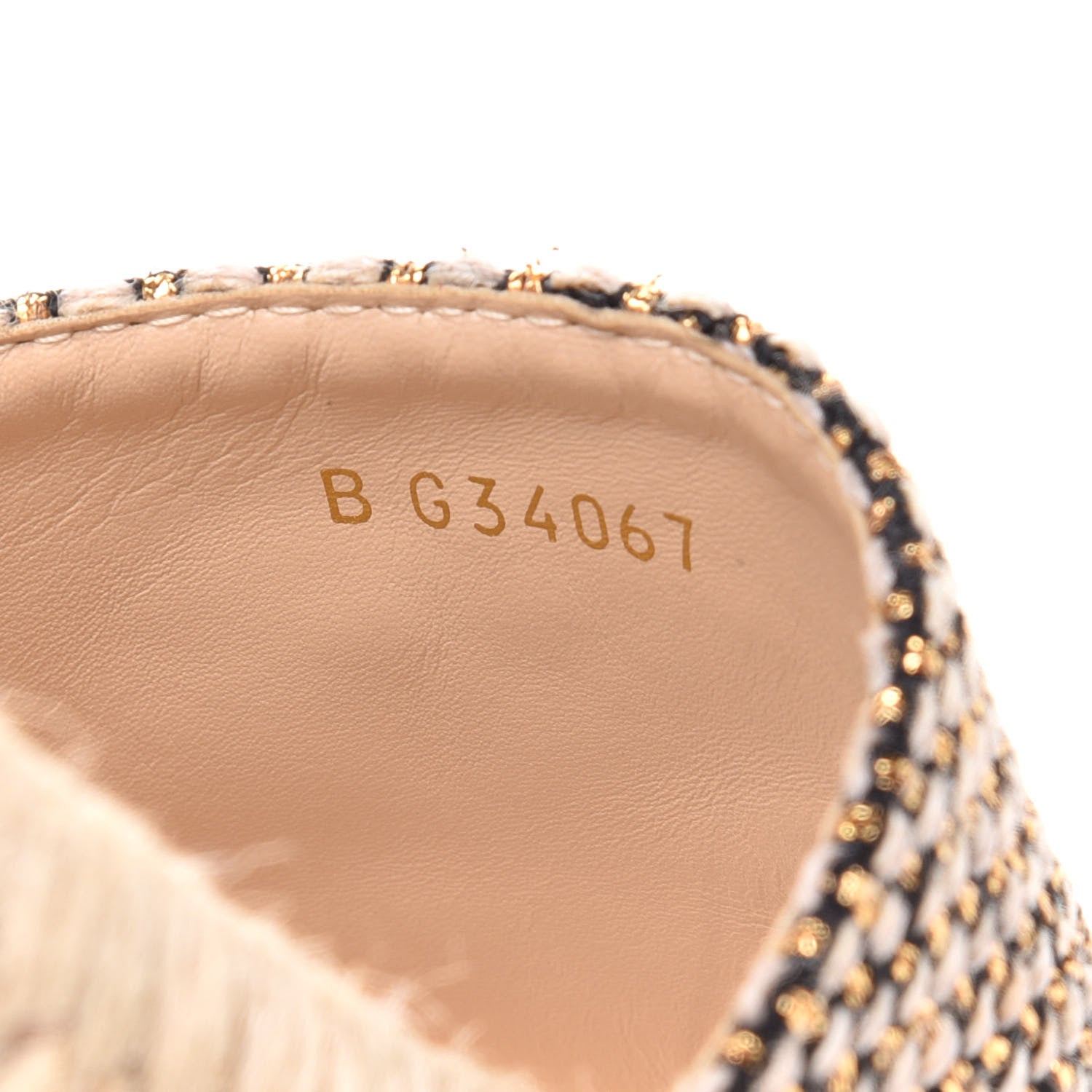 Chanel Tweed Grosgrain CC Espadrille Slip On Sandals 36 Beige Black 8 of 9