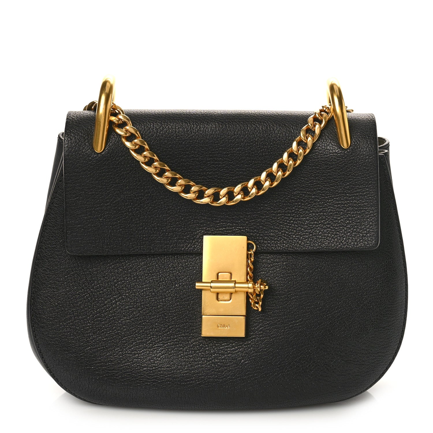 Chloe Grained Lambskin Drew Shoulder Bag Black 1 of 7