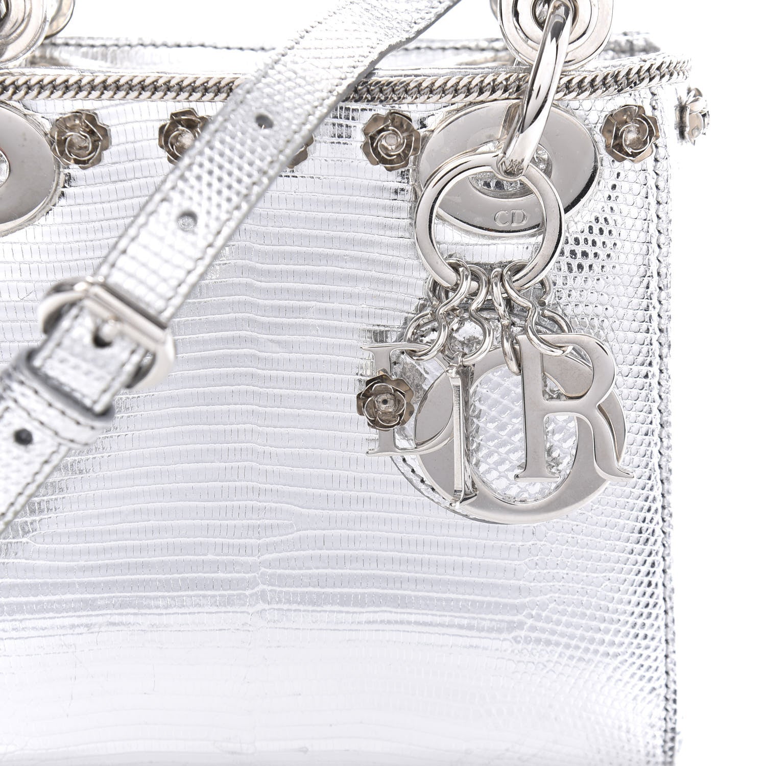 Christian Dior Metallic Lizard Mini Lady Dior Silver 9 of 9
