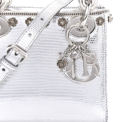 Christian Dior Metallic Lizard Mini Lady Dior Silver 9 of 9
