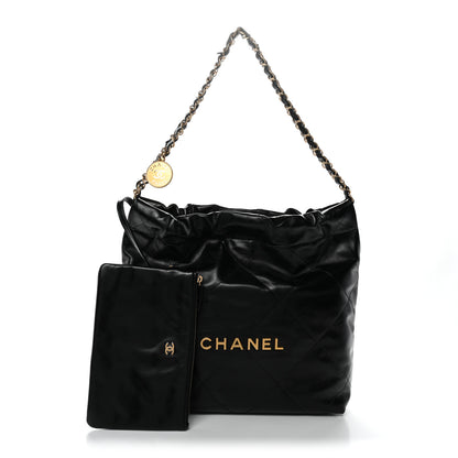 Chanel Shiny Calfskin Quilted Small Chanel 22 Black 3 of 11