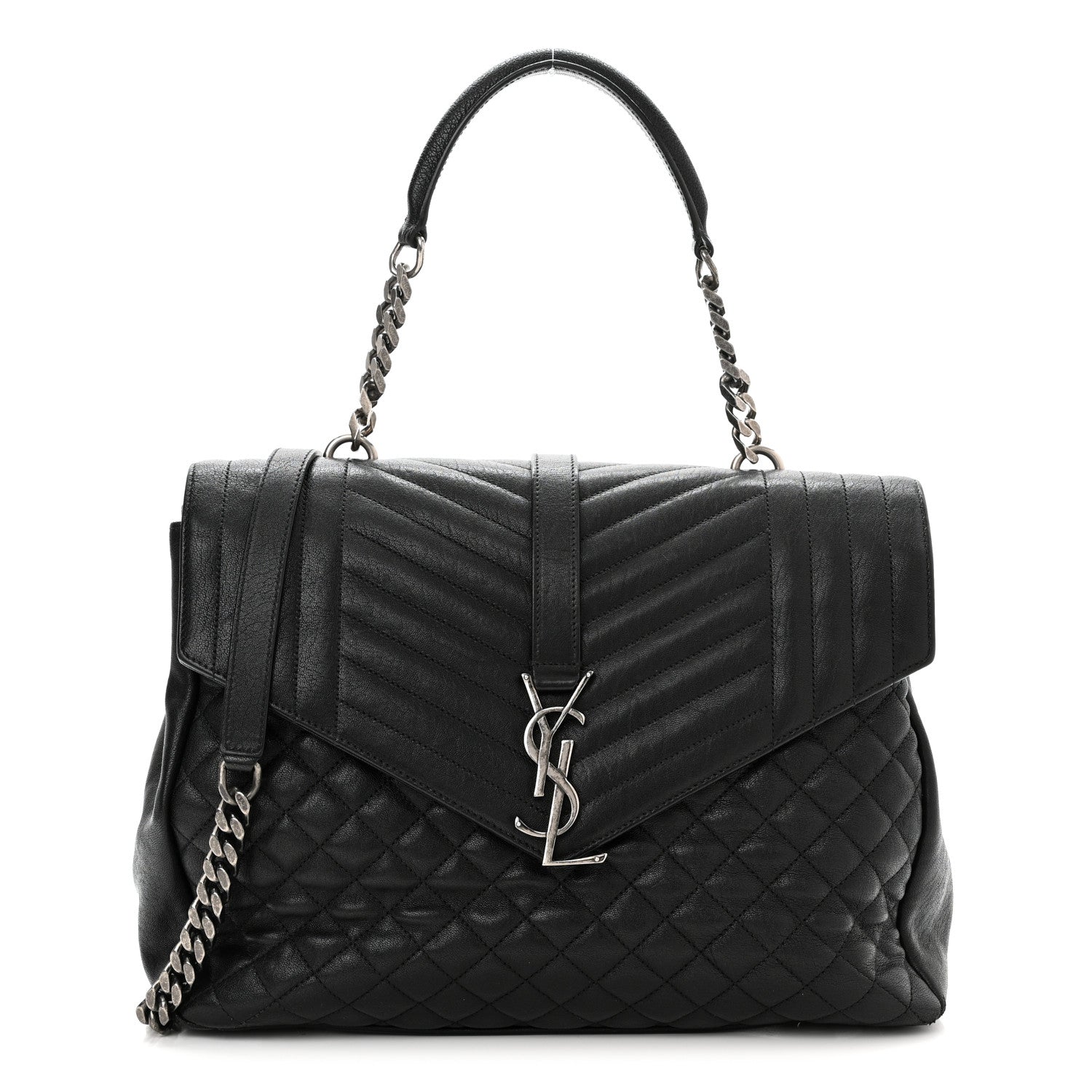 Saint Laurent Sheepskin Tri-quilt Monogram Large College Satchel Black 1 of 13