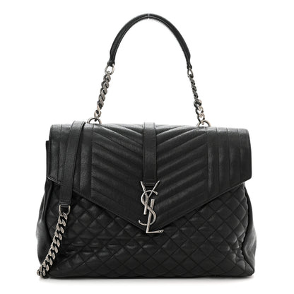 Saint Laurent Sheepskin Tri-quilt Monogram Large College Satchel Black 1 of 13