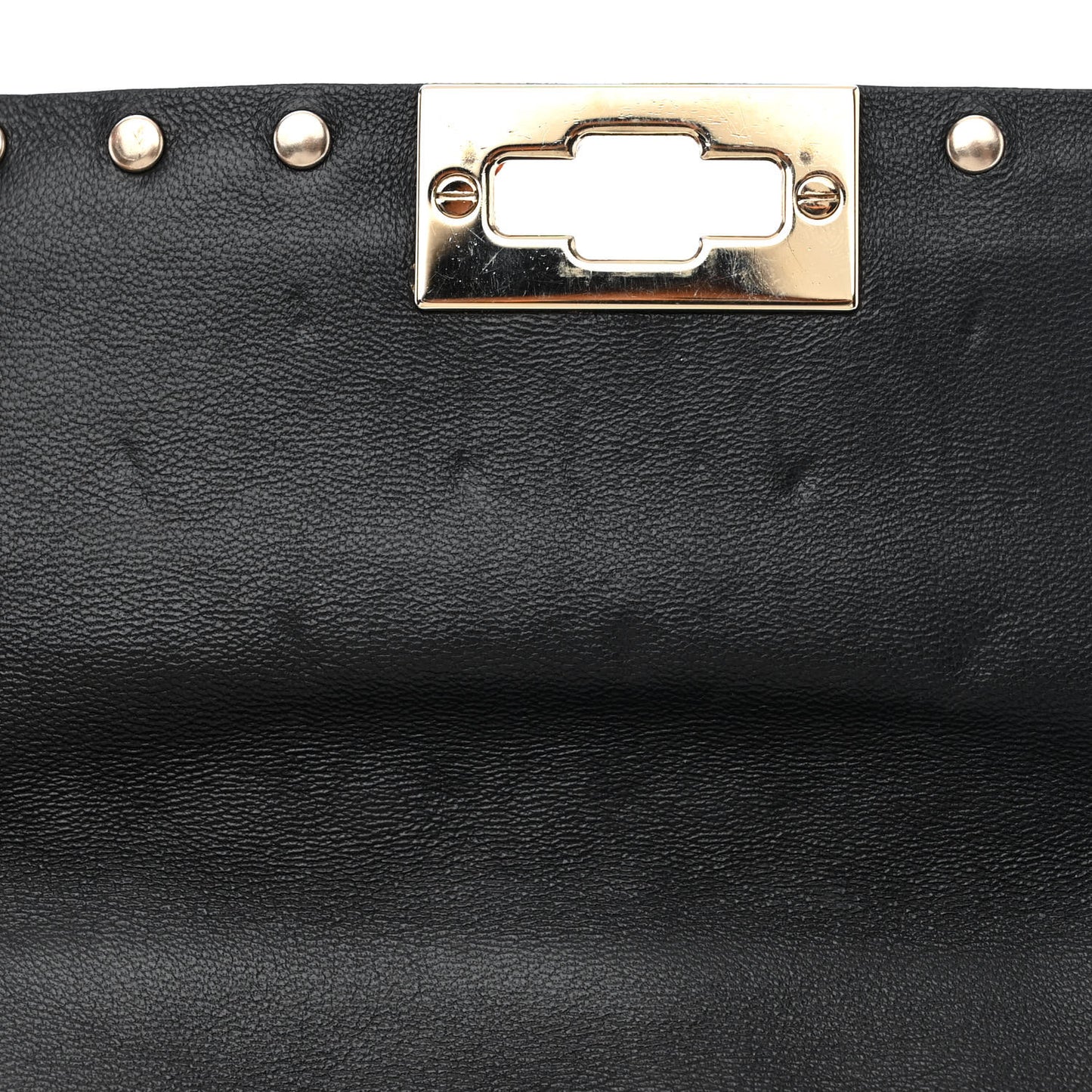 Lambskin Medium Rockstud Spike Shoulder Bag Black