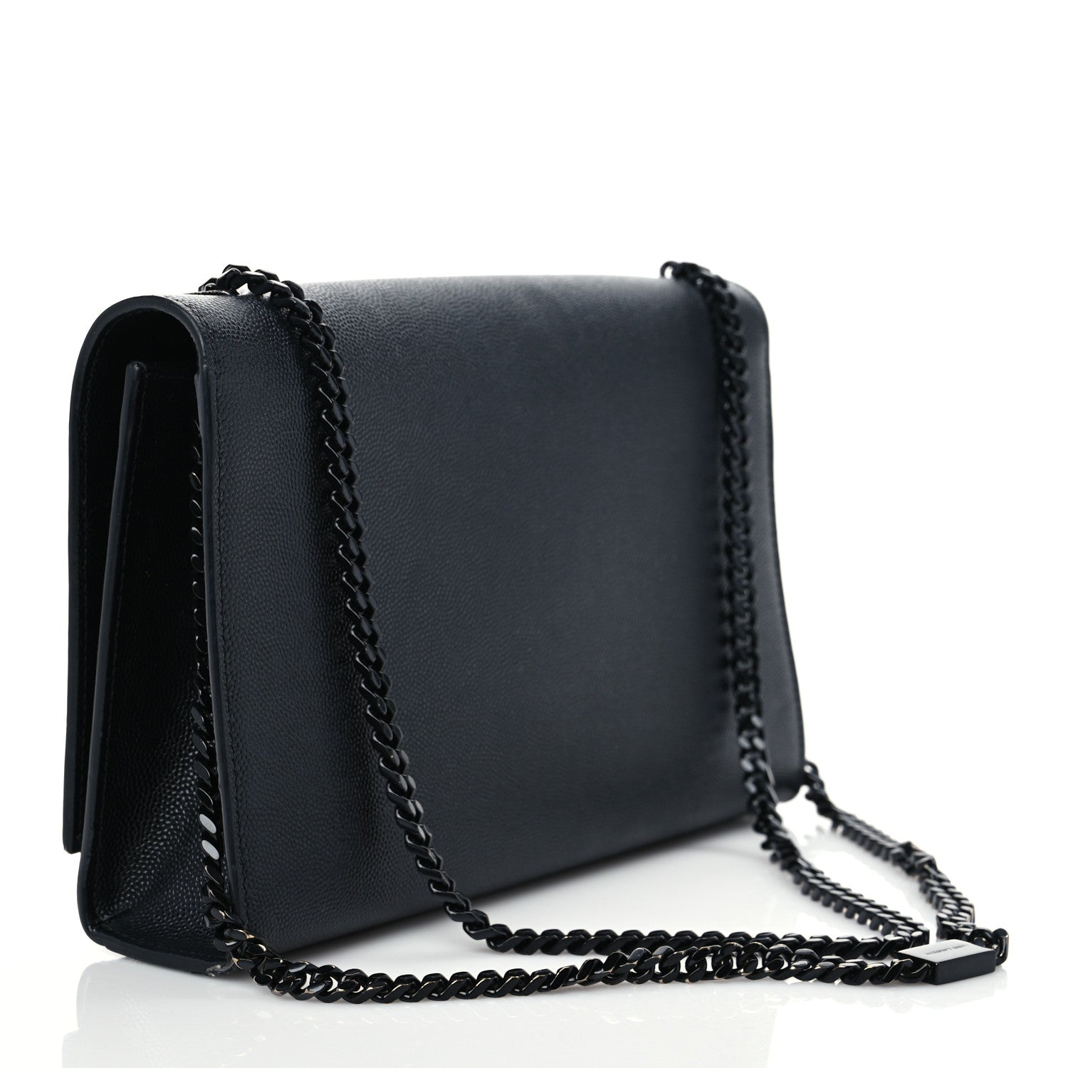 Saint Laurent Grain De Poudre Medium Classic Monogram Kate Satchel Black 3 of 9