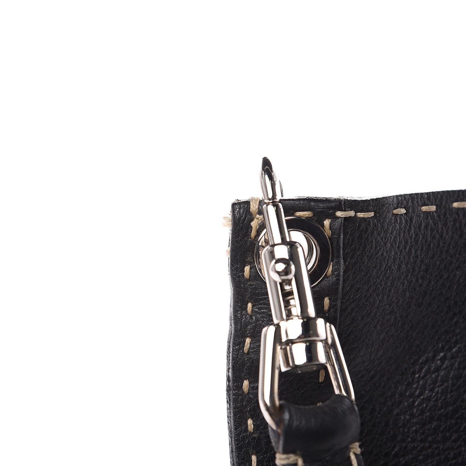 Fendi Calfskin Romano Selleria Crossbody Bag Black 9 of 15