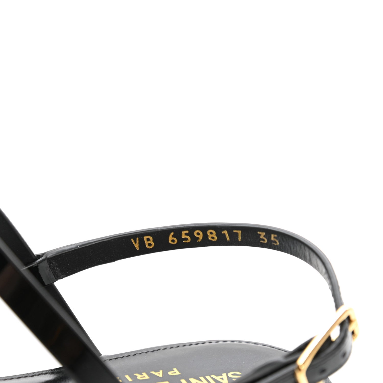 Saint Laurent Patent Calfskin Cassandra Monogram Sandals 35 Black 7 of 9