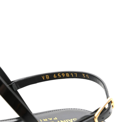 Saint Laurent Patent Calfskin Cassandra Monogram Sandals 35 Black 7 of 9