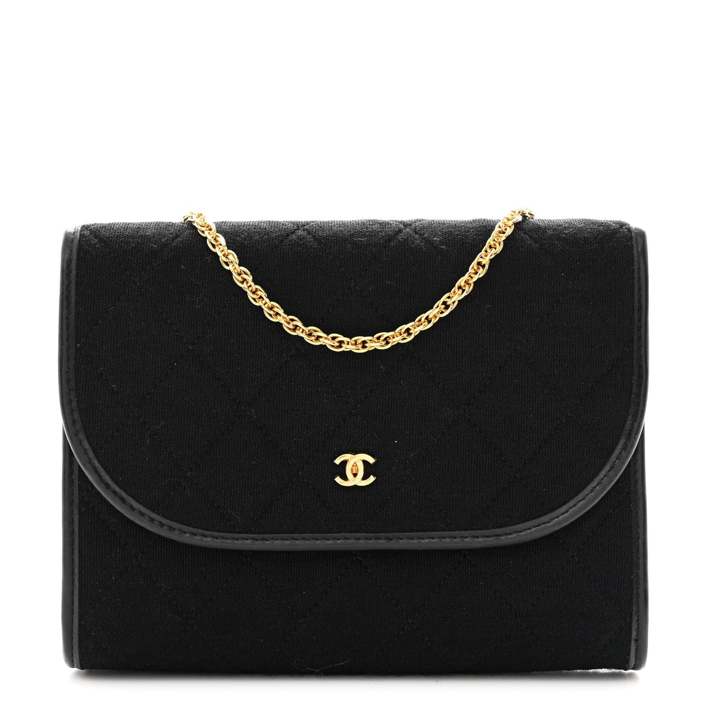 Jersey Quilted Mini Square Flap Black