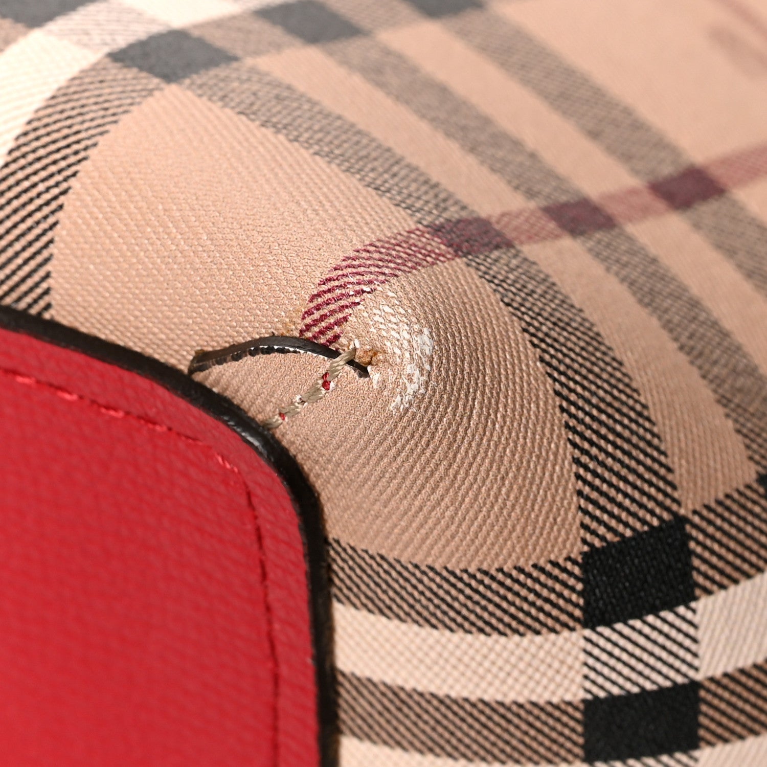 Burberry Haymarket Check Medium Reversible Tote Red 18 of 20