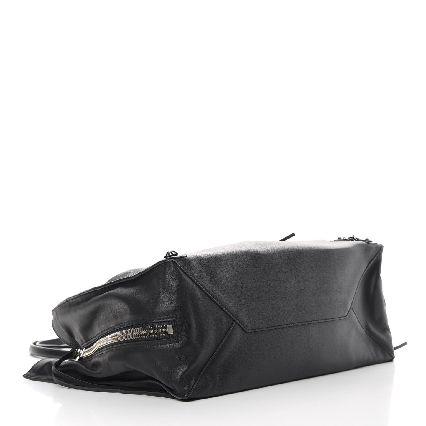 Supple Calfskin Papier A4 Zip Around Tote Black