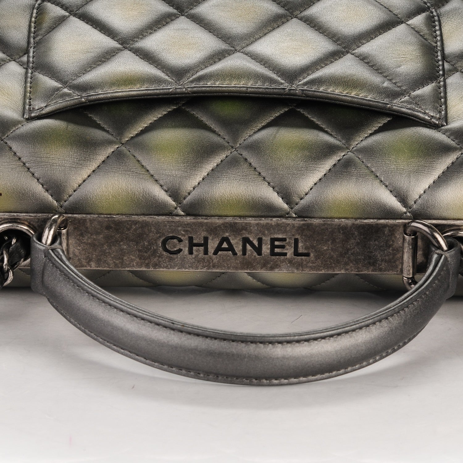 Chanel Metallic Lambskin Quilted Small Trendy CC Dual Handle Flap Bag Silver Gold 8 of 8