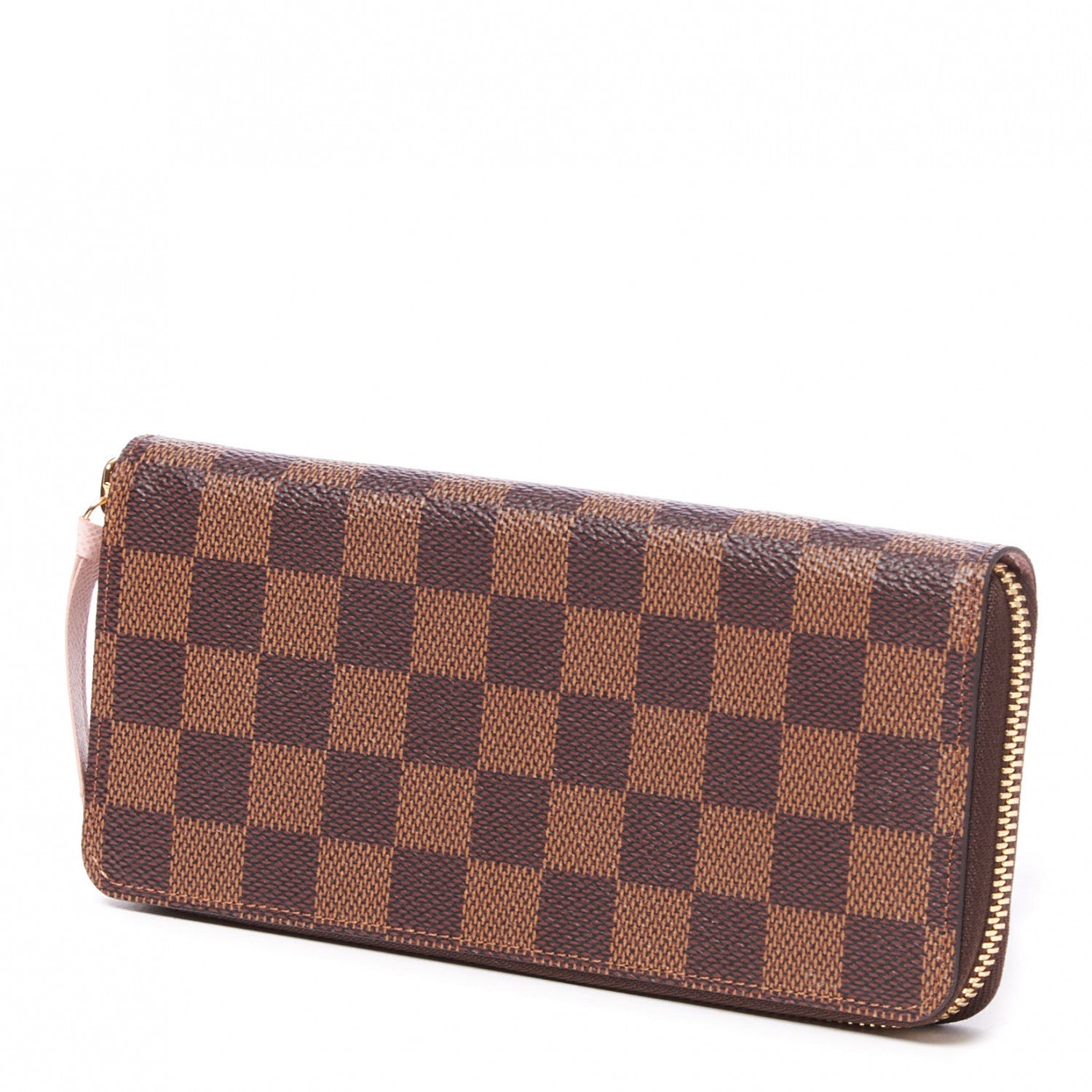 Louis Vuitton Damier Ebene Clemence Wallet Rose Ballerine 2 of 8