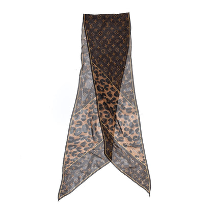 Louis Vuitton Silk Crepe Leopard Monogram Scarf 3 of 5