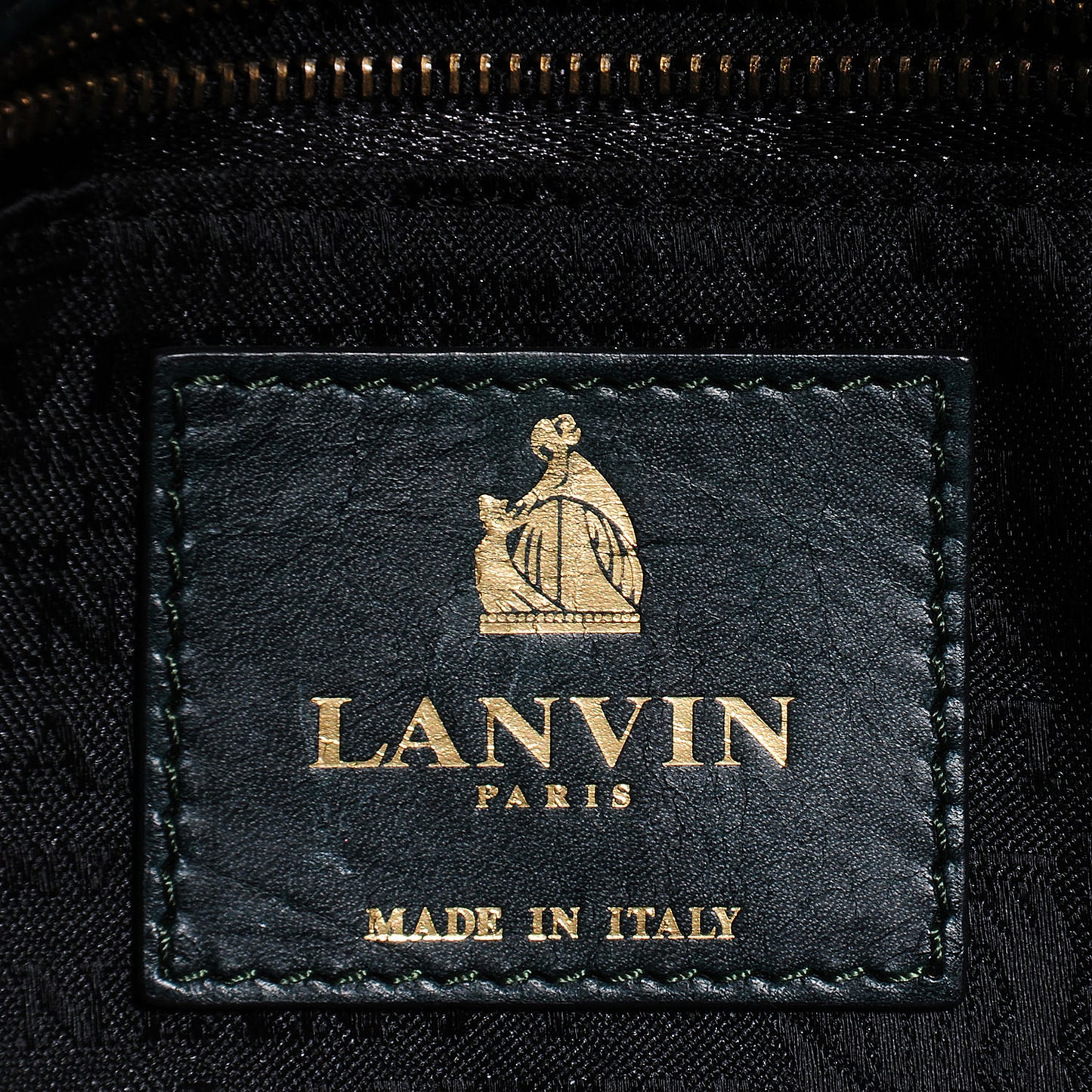Leather Quilted Happicolo Shoulder Bag Forest