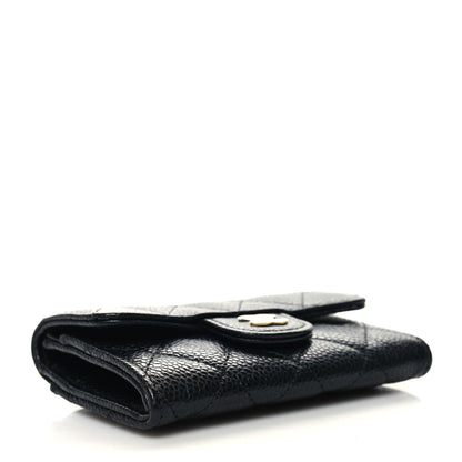 Chanel Caviar Quilted Flap Card Holder Wallet Black 4 of 9