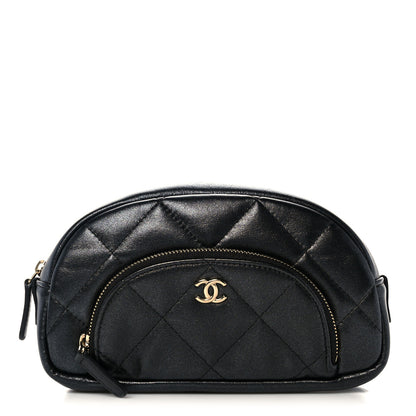 Chanel Iridescent Lambskin Quilted Pouch Black 1 of 9
