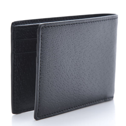 Gucci Calfskin Boar Effect GG Marmont Bi-Fold Wallet Black 3 of 7