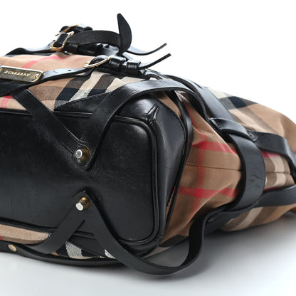 Burberry House Check Bridle Calfskin Medium Gosford Hobo Black 8 of 11