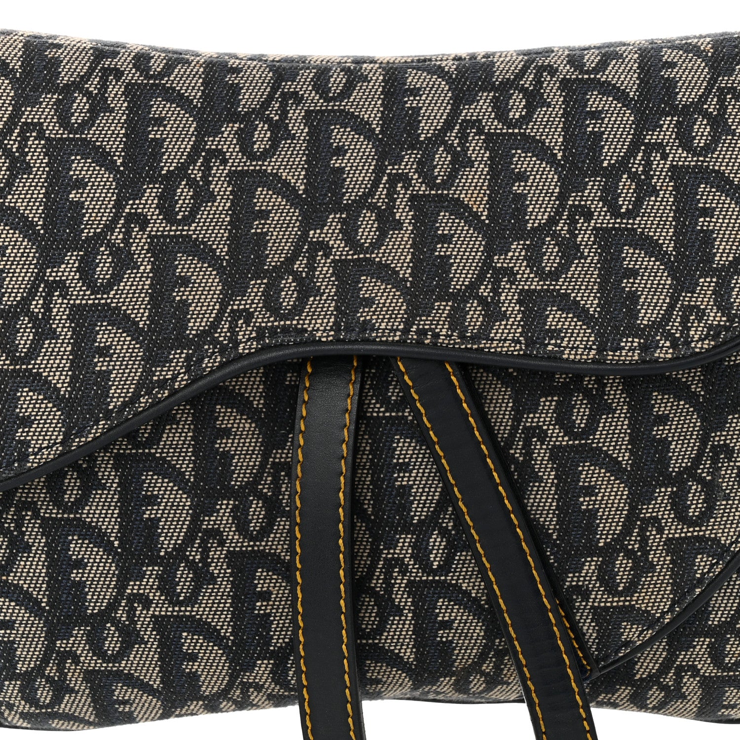 Christian Dior Monogram Double Saddle Bag Navy Blue 8 of 10