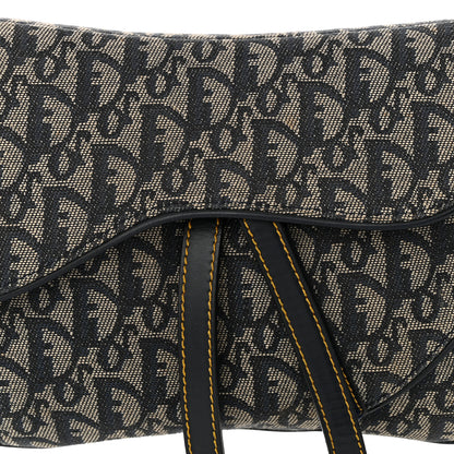 Christian Dior Monogram Double Saddle Bag Navy Blue 8 of 10