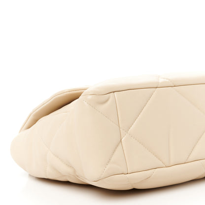 Chanel Lambskin Quilted Large Chanel 19 Flap Light Beige 9 of 10