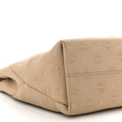 MCM Calfskin Ottomar Monogram Klara Medium Hobo Beige 9 of 15