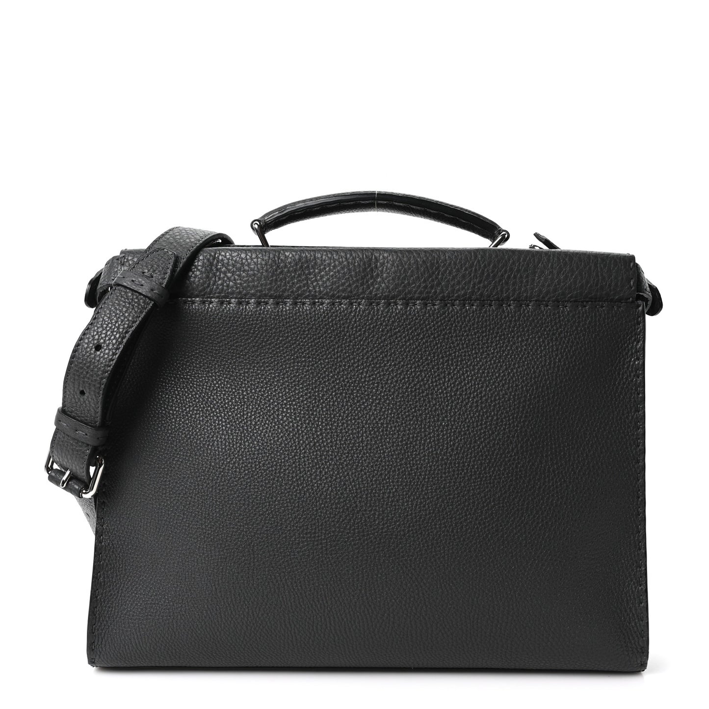 Cuoio Romano Selleria Bi-Color Large Peekaboo Iconic Fit Satchel Asfalto Lavagna