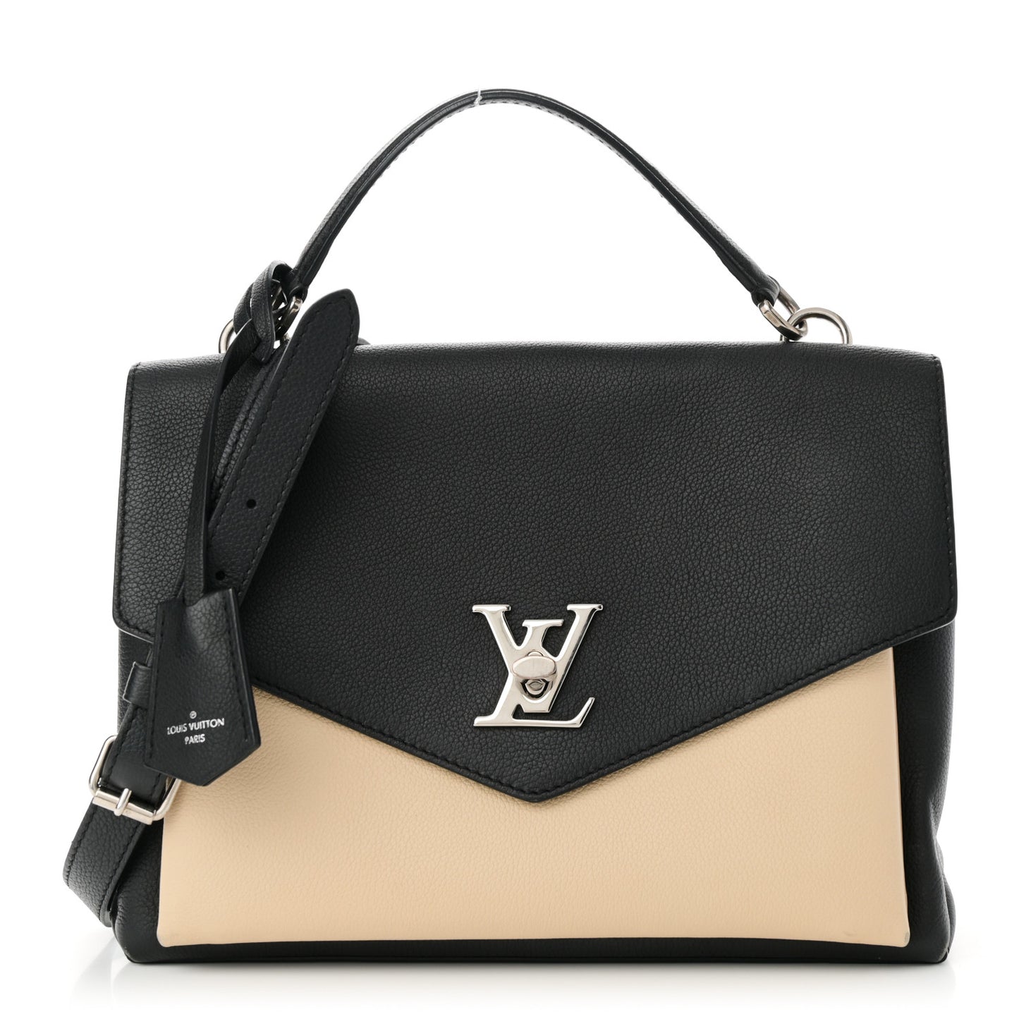 Soft Calfskin My Lockme Top Handle Vanille Black