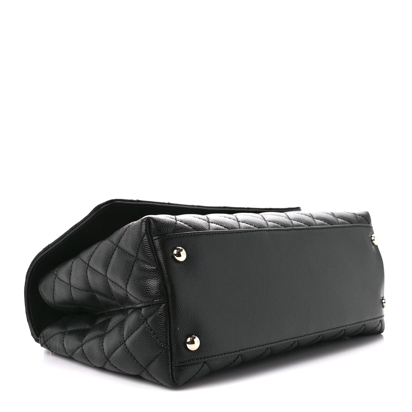Caviar Quilted Small Coco Handle Flap Black