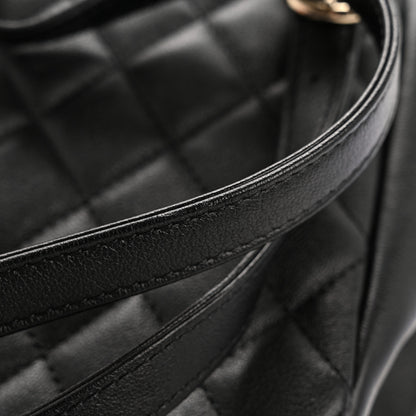 Chanel Calfskin Quilted Mini Duma Pockets Drawstring Backpack Black 13 of 14