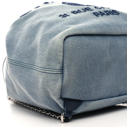 Chanel Canvas Sequin Large Deauville Backpack Blue 9 of 10