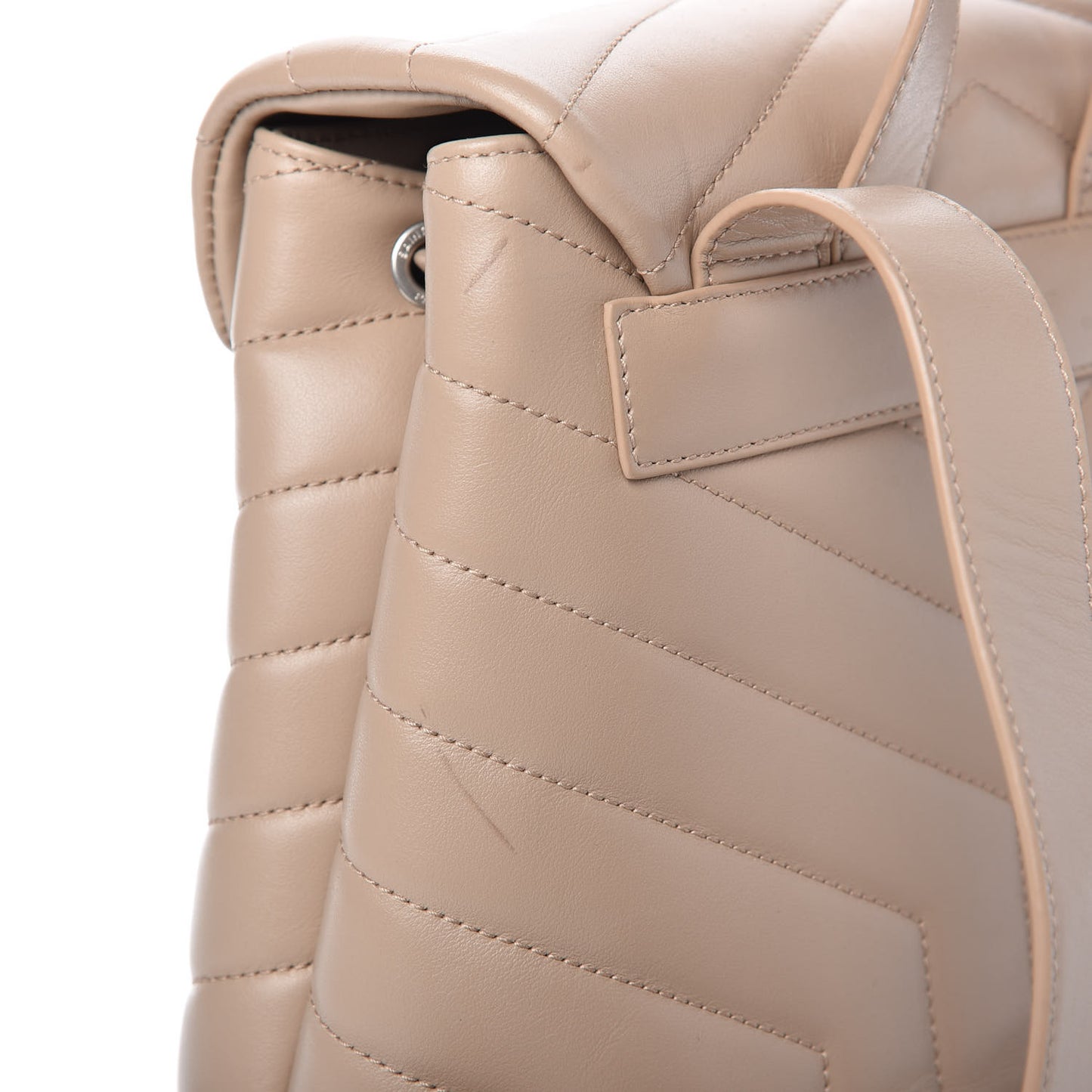 Calfskin Y Quilted Monogram Small Loulou Backpack Dark Beige