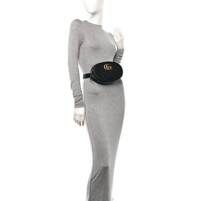 Gucci Calfskin Matelasse GG Marmont Belt Bag 95 38 Black 2 of 11