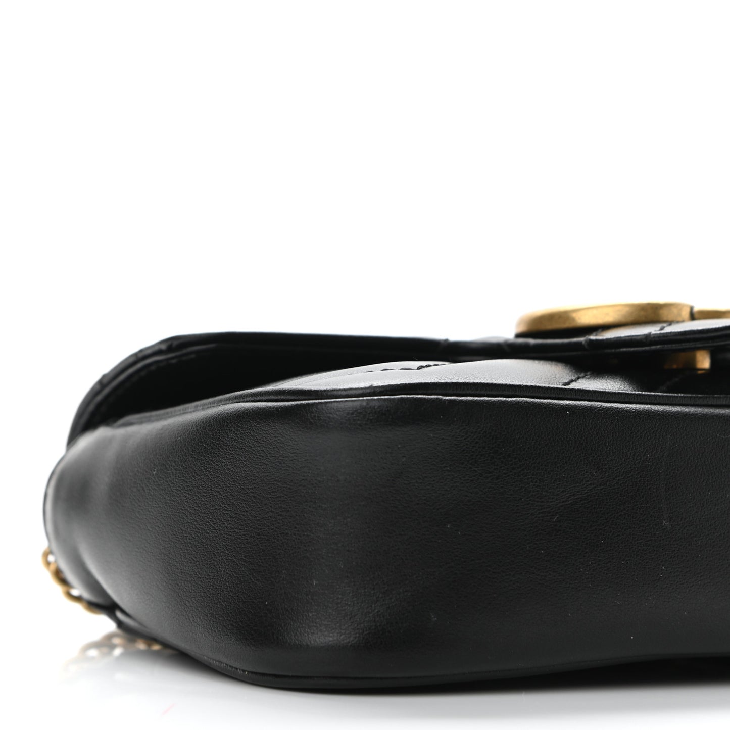Calfskin Matelasse Super Mini GG Marmont Shoulder Bag Black