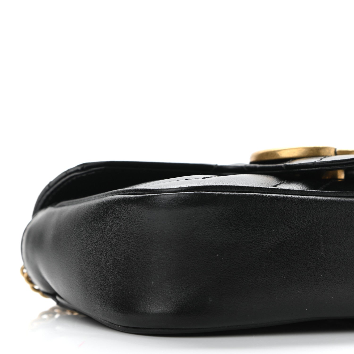 Gucci Calfskin Matelasse Super Mini GG Marmont Shoulder Bag Black 8 of 9