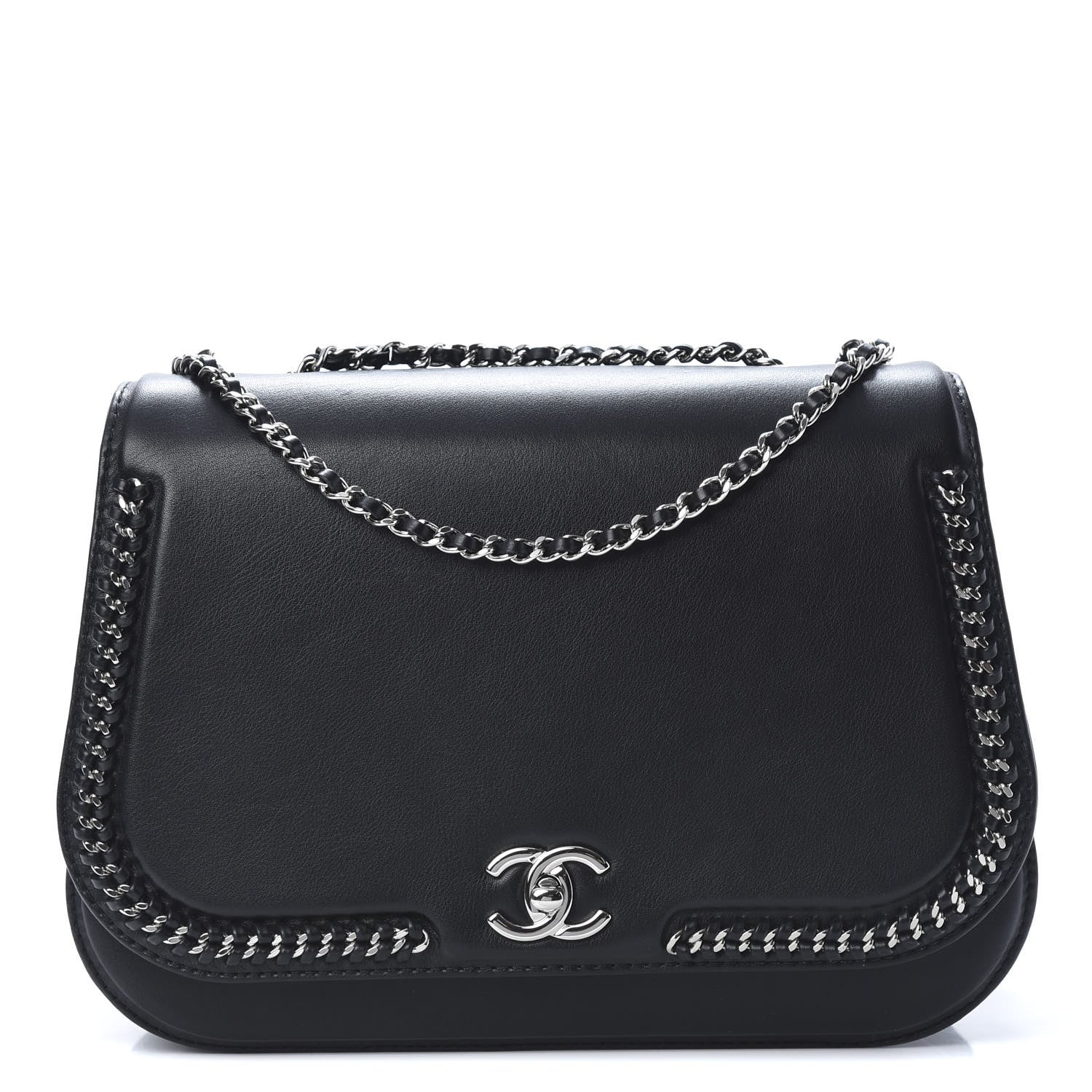 Chanel Calfskin Medium Braided Chic Flap Black 1 of 15