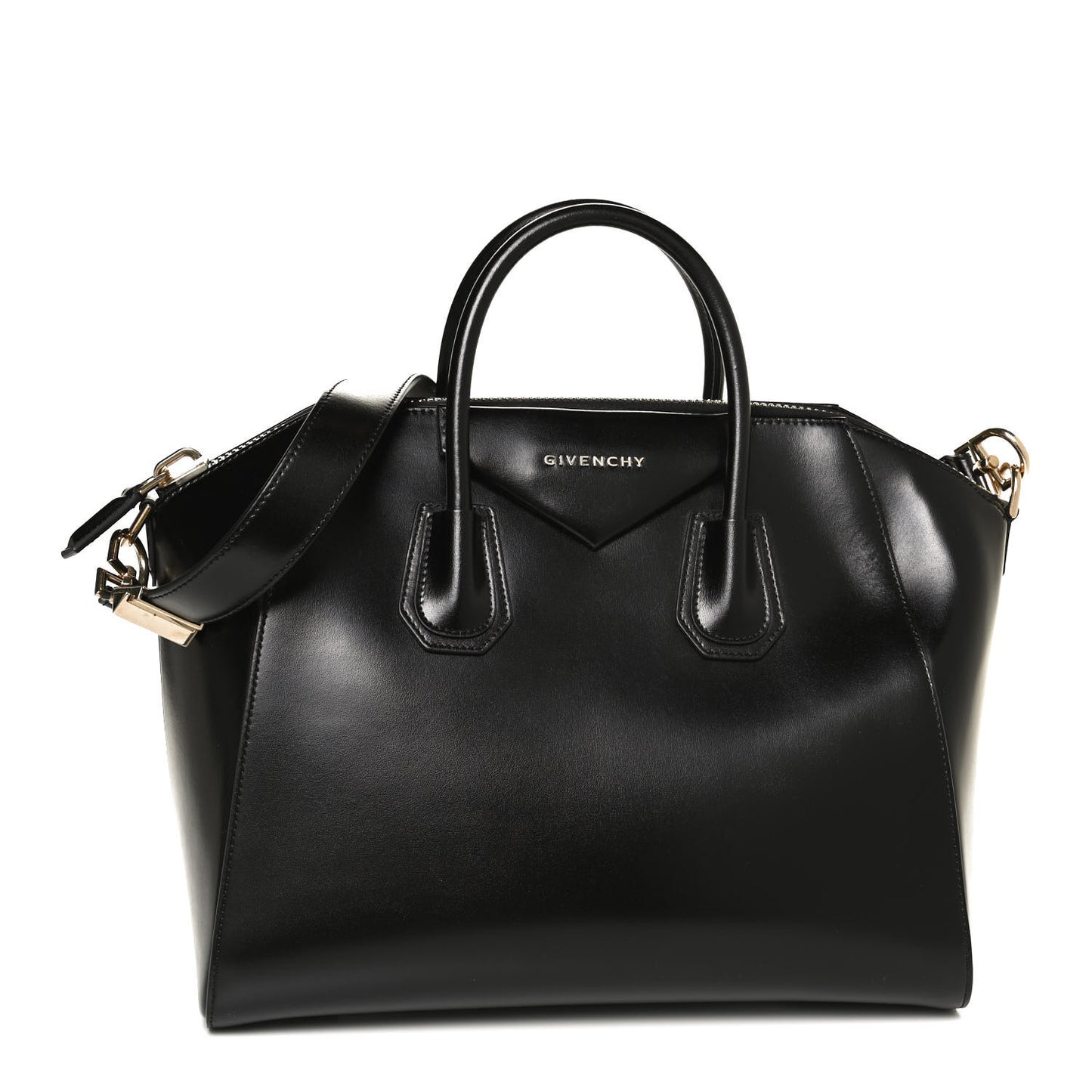 Shiny Lord Calfskin Medium Antigona Black