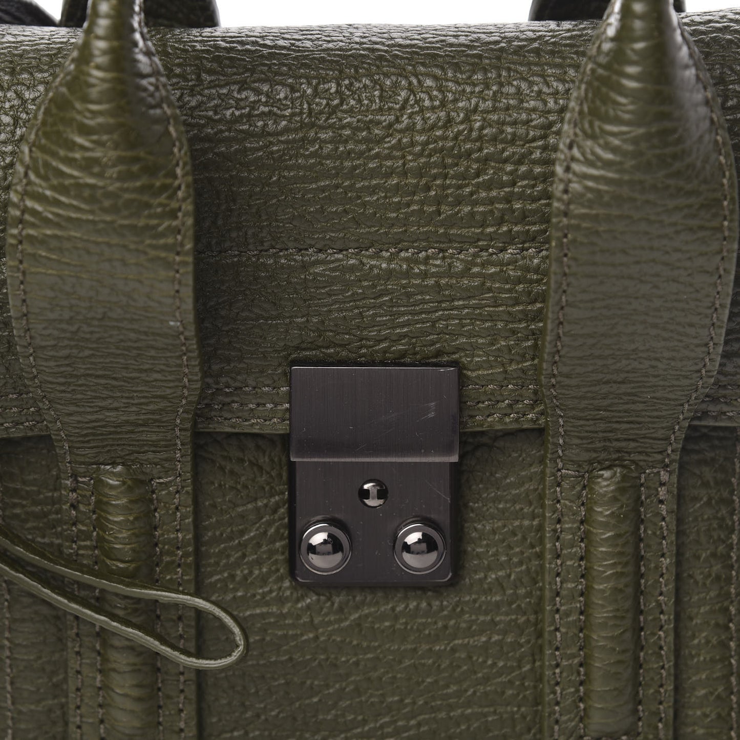 3.1 Textured Calfskin Mini Pashli Satchel Military