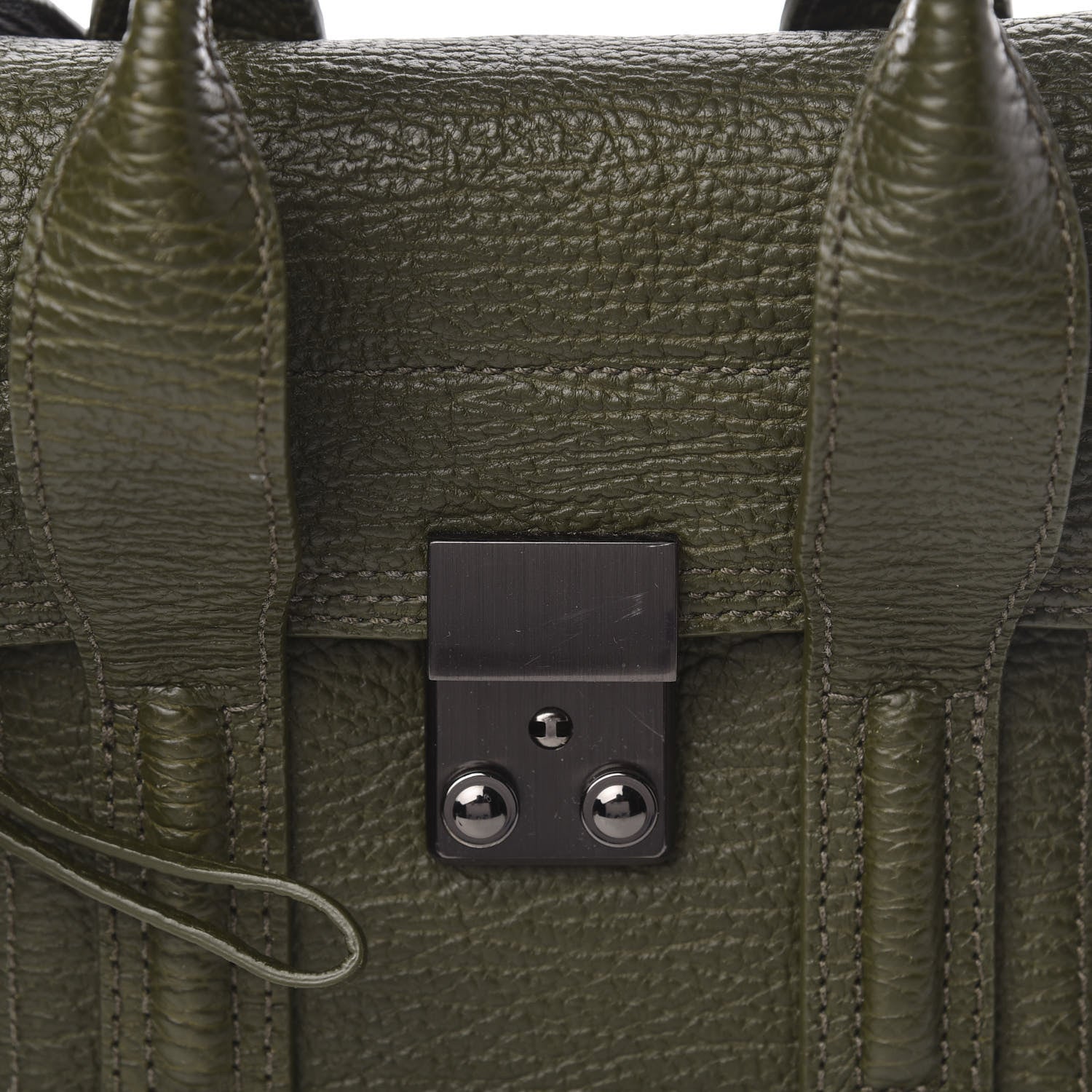 3.1 Phillip Lim 3.1 Textured Calfskin Mini Pashli Satchel Military 9 of 9