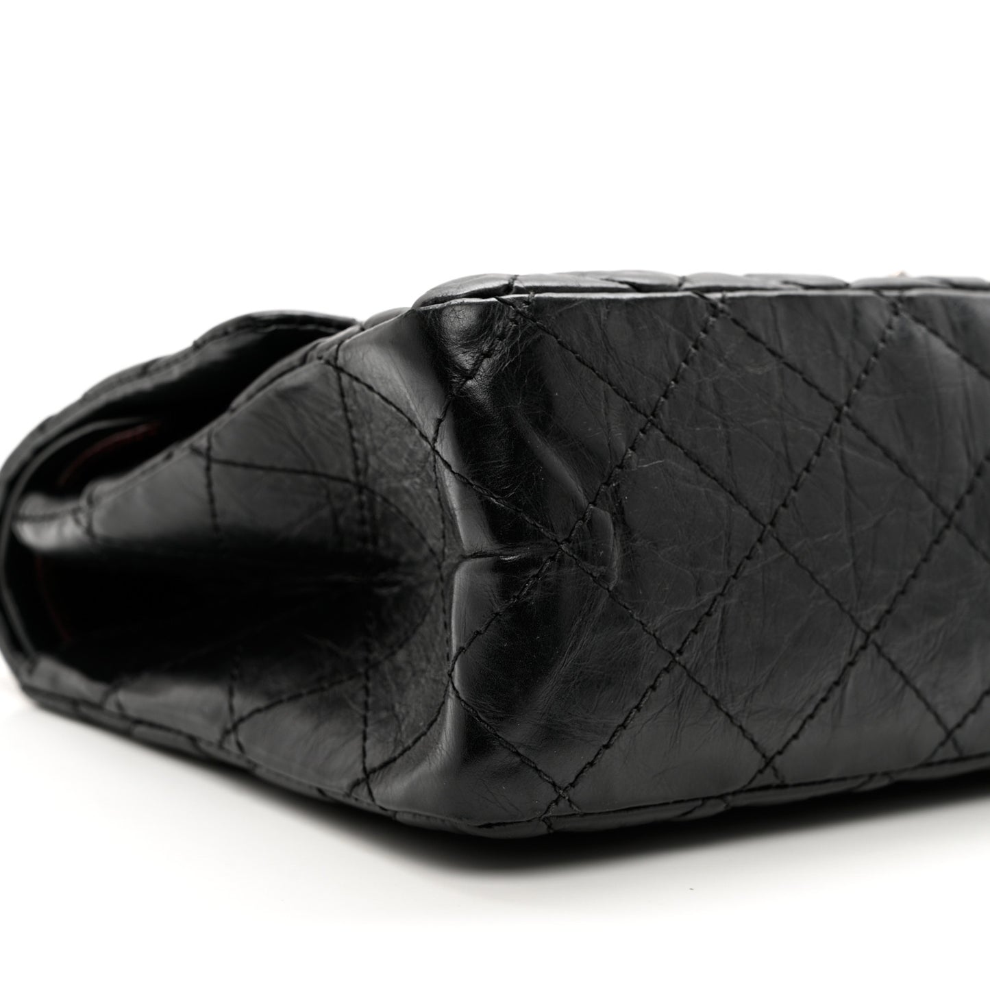 Aged Calfskin Quilted 2.55 Reissue 227 Flap Black