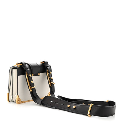 Prada City Calf Saffiano Cahier Bag Talco Black 3 of 9