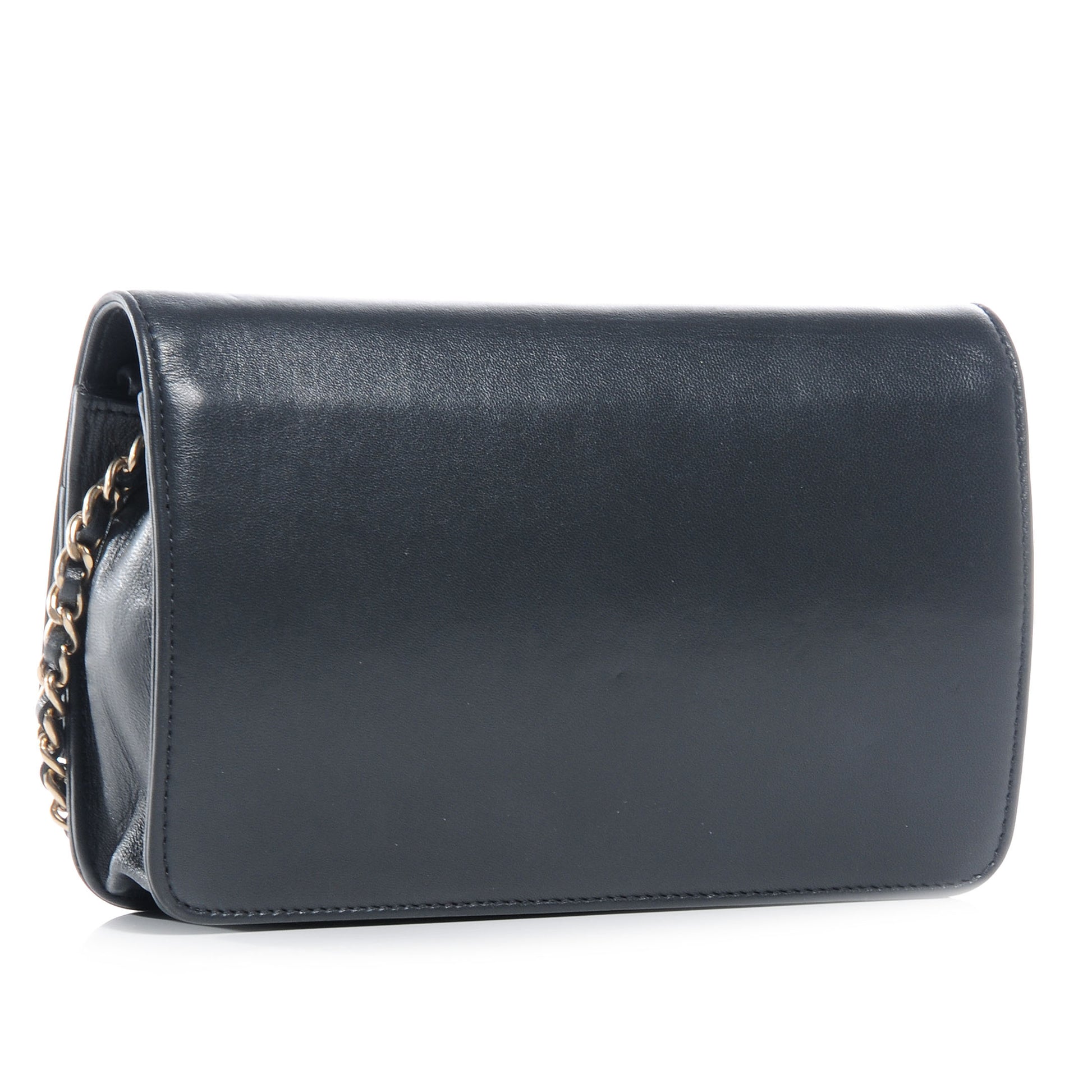 Chanel Lambskin Timeless CC Wallet on Chain WOC Gray 3 of 8
