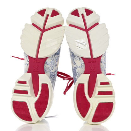 Christian Dior Technical Fabric Dior Around the World Print Womens D-Connect Sneakers 39 Blue Multicolor 5 of 8