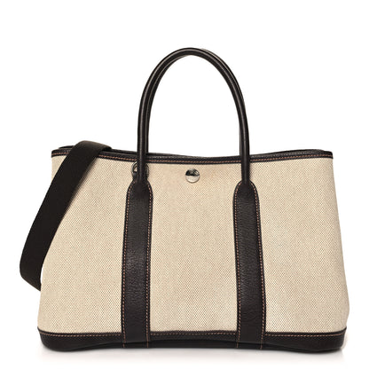 Hermes Buffle Skipper Toile Garden Party 30 TPM Marron Fonce 1 of 10