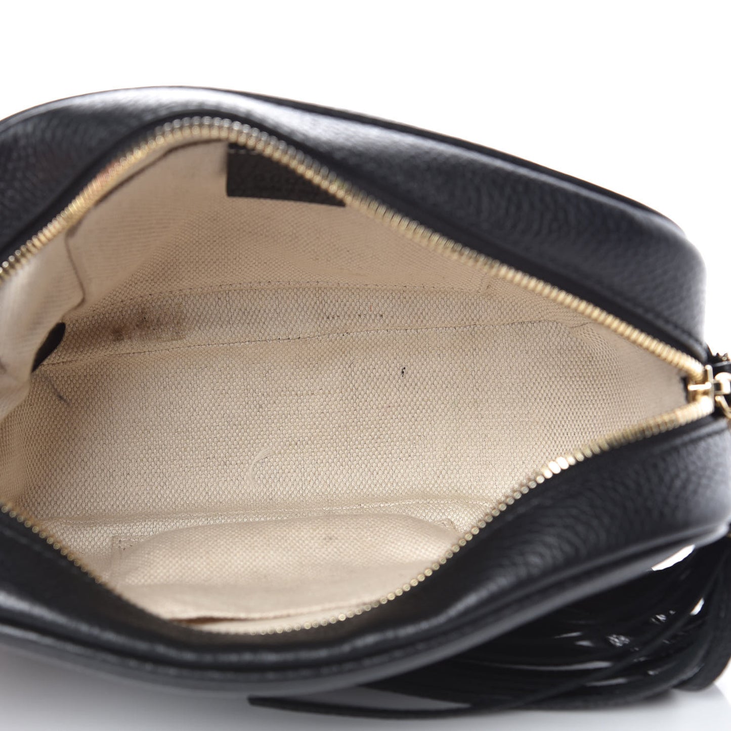 Pebbled Calfskin Small Soho Disco Bag Black